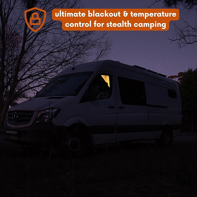 Living in a Bubble Insulated Blackout Mid Left Side Window Cover for Mercedes Sprinter Van Year 2007-2026 144" Length MWB, NCV3 & VS30 (Bare Metal Frame)