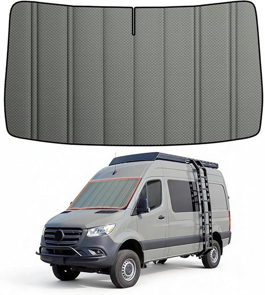 Windshield Cover for Mercedes-Benz Sprinter 2007-2026 NCV3/VS30, Insulated Blackout Sunshade with 5-Layer XPE Foam Core, Extended Edge Fit, AllSeasonGuard