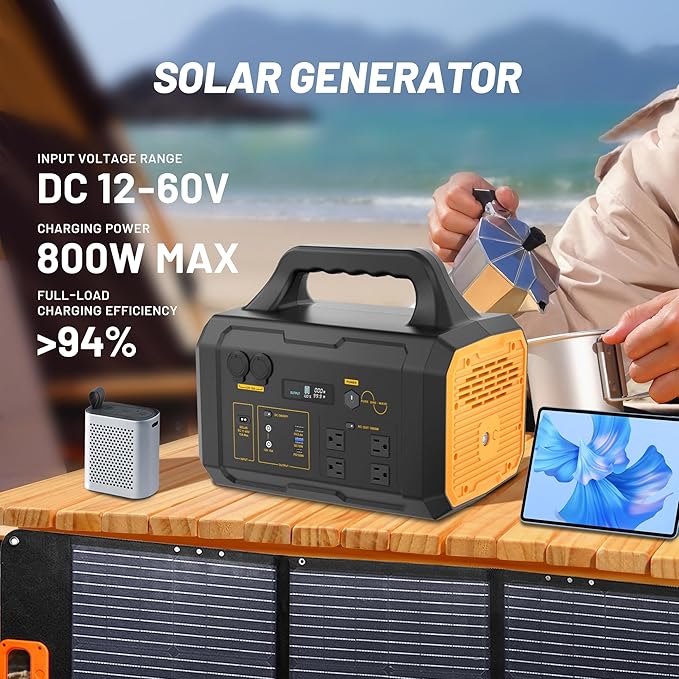 STARY LINE 1800W Solar Generator Kit (2700W Surge), 1024Wh Portable Power Station with 200W Solar Panel, LiFePO4 Battery for RV Life, Van Living, High-Power Appliances Backup,