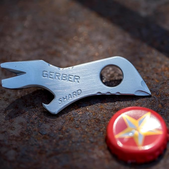 Gerber Gear Shard 7-in-1 Keychain Bottle Opener Multitool with Screwdriver, Fathers and Men from Daughter, Wife or Son - Silver