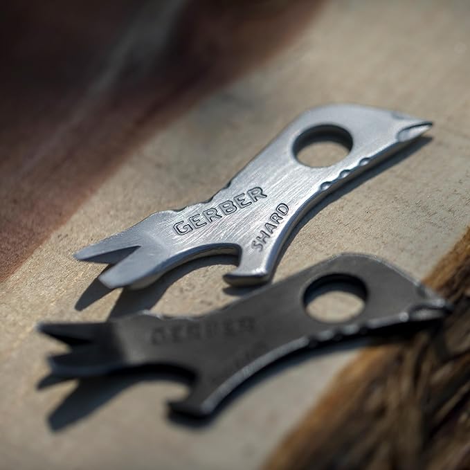 Gerber Gear Shard 7-in-1 Keychain Bottle Opener Multitool with Screwdriver, Fathers and Men from Daughter, Wife or Son - Silver