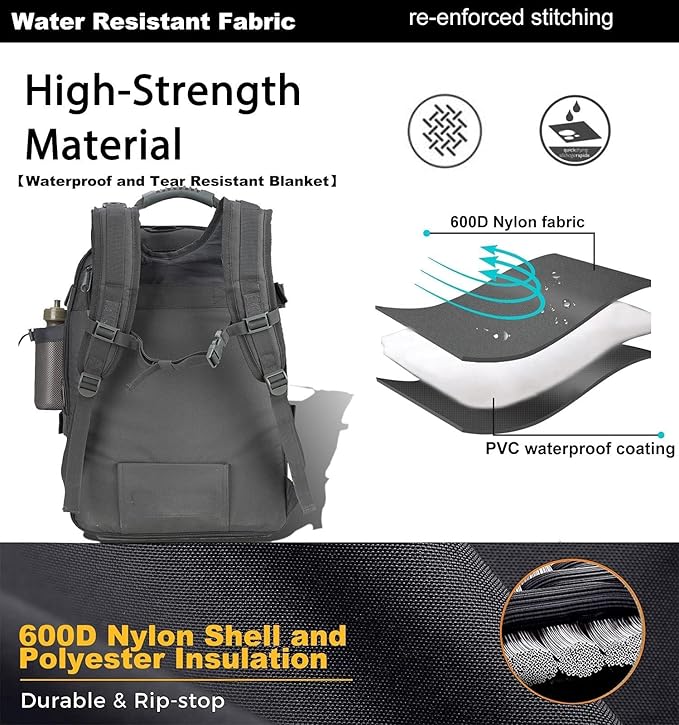 Miramrax Tactical Backpack Military Hiking Daypack - Molle Backpack for Men 3 Day Assault Pack Bug Out Bag for Camping (Grey)