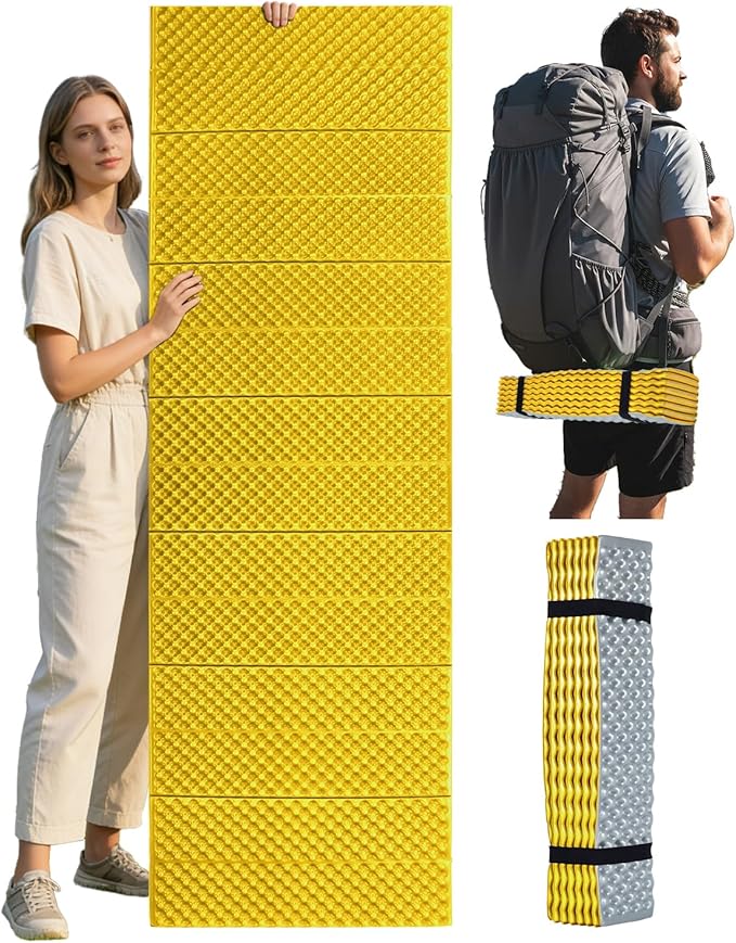 Abahub Foam Camping Sleeping Pad, Waterproof Soft Foam Matress for Adults, Foldable Ultralight Wide Pad for Outdoor Backpacking, Picnic, Yoga