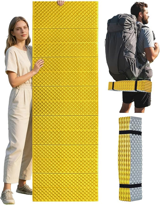Abahub Foam Camping Sleeping Pad, Waterproof Soft Foam Matress for Adults, Foldable Ultralight Wide Pad for Outdoor Backpacking, Picnic, Yoga