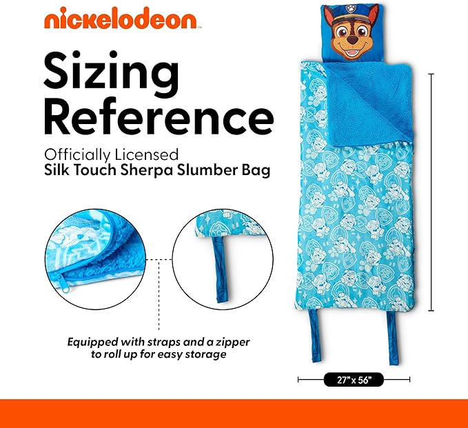 Silk Touch Sherpa Slumber Bag for Boys and Girls, Sleeping Bag with Zipper, 27 x 56 inches