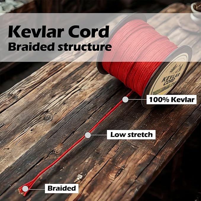 9KM DWLIFE Red Kevlar Cord – Ultra-Strong, Lightweight & Abrasion-Proof Survival Rope for Camping, Tactical Gear, Hammock Ridgeline, Trip Wire