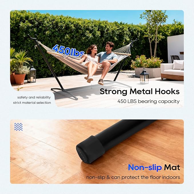 FDW Portable 9FT Hammock Stand, Heavy Duty Hammock Stand, Portable Steel Stand Only for Outdoor Patio or Indoor with Carrying Case (No Hammock)