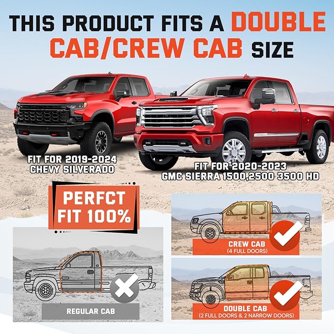 Foldable Under Seat Storage Organizer for 2019-2025 2026 Chevy Silverado/GMC Sierra 1500 & 2020-2025 2500HD/3500HD - 600D Oxford Cloth Double & Crew Cab Underseat Waterproof Tool Box Accessory