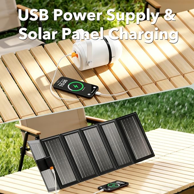 21” Solar Ceiling Fan Light with Foldable Solar Panel, Portable Solar Camping Fan Light Outdoor with Remote, Battery Operated Canopy Hanging Fan, for Outside Tent Porch Patio RVs Pergola