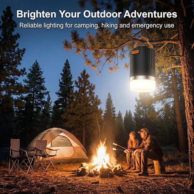 Camping Lantern for Power Outages IP65 Waterproof Camping Lights 10400mAh Portable USB-C Rechargeable 180H Ultra-Long Runtime Emergency Light