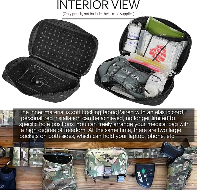 Ifak Pouch-Rapid Deployment Tactical MOLLE Trauma Kit Pouches, Quick Release Tear-Off Medical First Aid Kit Organiser with Red Immediate Identify for Emergency Surviva.