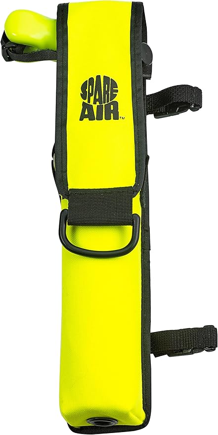 Spare Air Mini Scuba Tank - 3.0 cu ft Nitrox Oxygen Dive Cylinder - Small Emergency Backup Diving Equipment with Holster, Leash, and Refill Adapter