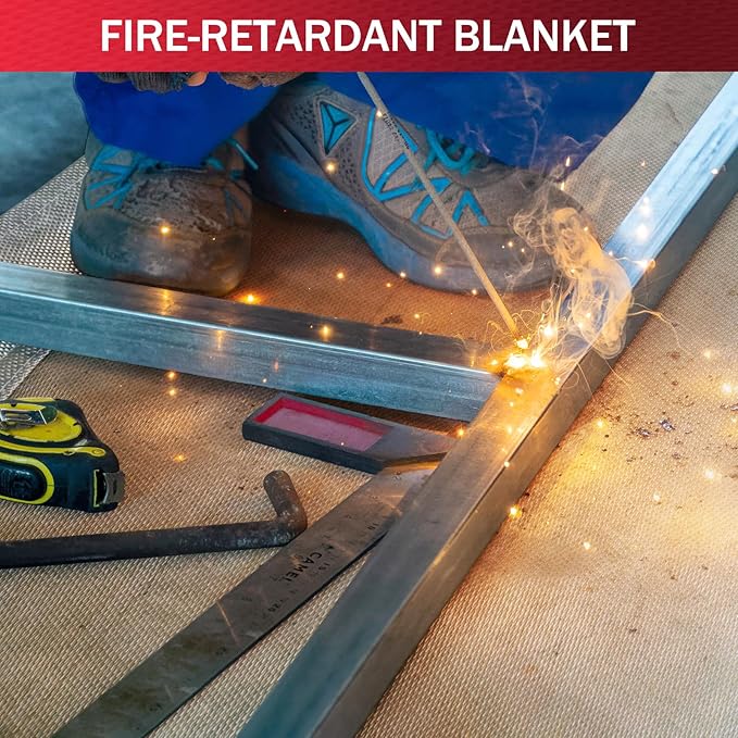 Fiberglass Welding Blanket 6x8 ft - 1022 °F High Temp Insulation Blanket, 850 GSM Heavy Duty Fire Resistant Blankets, Heat Resistant Fabric for Industrial, Smoker, Camping, Grill