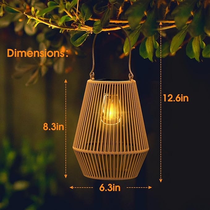 Solar Lanterns, KagoLing Solar Lanterns Outdoor Waterproof Gifts for Women Hanging Lights Outdoor Christmas Lamp Lights Decoration for Outside Garden,Yard,Patio,Porch,Trees,Lawn,Pathway Decor, 2 Pack