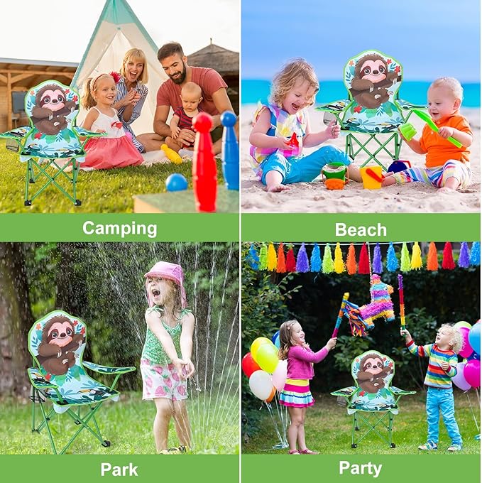 KABOER Kids Outdoor Folding Lawn and Camping Chair with Cup Holder and Carrying Bag, Children's Camping Chairs