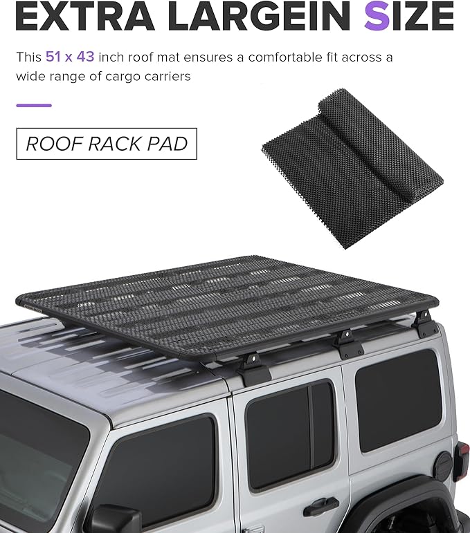 Roof Rack Pads,Car Accessories Universal 51"x43" Roof Cargo Bag Protective Mat,Non-Scratch Non-Slip Rooftop Cargo Bag Mat for Most Vehicles,Compatible with Almost All Rooftop Racks