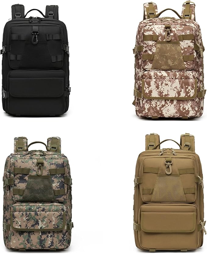 aiGear 50L Military Tactical Backpack 3 Days Assault Pack Large Day Backpack for Men Molle Army Bug Out Bag Waterproof Heavy Duty Hiking Trekking Rucksack - Khaki