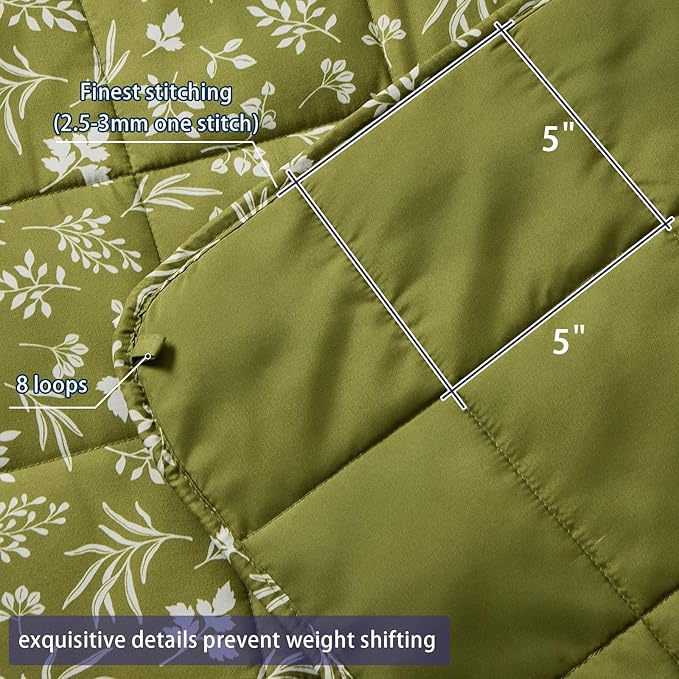 yescool Weighted Blanket for Adults (20 lbs, 60” x 80”, Sage) Cooling Heavy Blanket for Sleeping Perfect for 190-210 lbs, Queen Size Breathable Blanket with Premium Glass Bead, Machine Washable