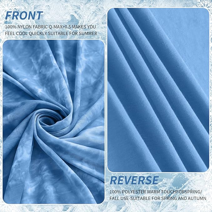 Guohaoi Cooling Blanket (90"x90"Queen Size) for Hot Sleepers and Night Sweats,Decortive Tie Dye,Arc-Chill Q-Max >0.5Cool Fiber,Ultra Cold Breathable,Comfortable,Keep Cool,All-Season