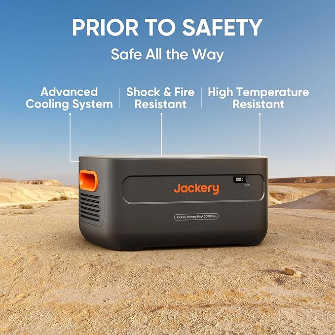 Jackery Expansion Battery Pack 2000 Plus, 2042Wh Extra Expandable LiFePO4 Battery for Portable Power Station Explorer 2000 Plus Series