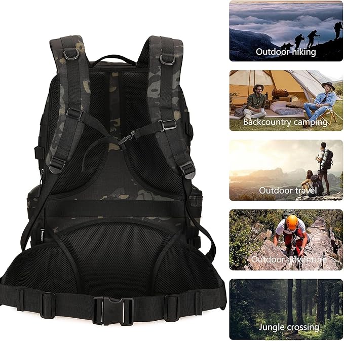 50L Military Tactical Backpack 3 Day Assault Pack Molle Daypack Hiking Backpack for Men and Women