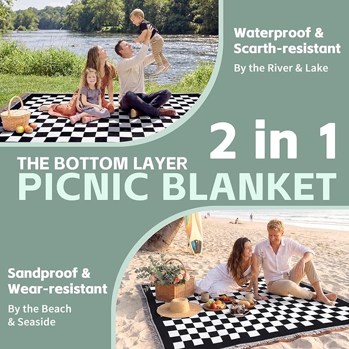 2 in 1 Extra Large Boho Beach Blanket Towel Picnic Mat Adult Men Guy Him Brother Dad Boyfriend Uncle Niece Best Friend Friendship Grandpa Grandfather Husband Son in Law Happy Birthday Cool Unique Gift
