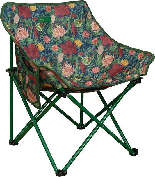 MAGRACE Folding Camping Chairs, Floral Printed, Durable 600D Oxford & Alloy Steel Support, Hiking Beach Fishing Patio Lawn (Floral)