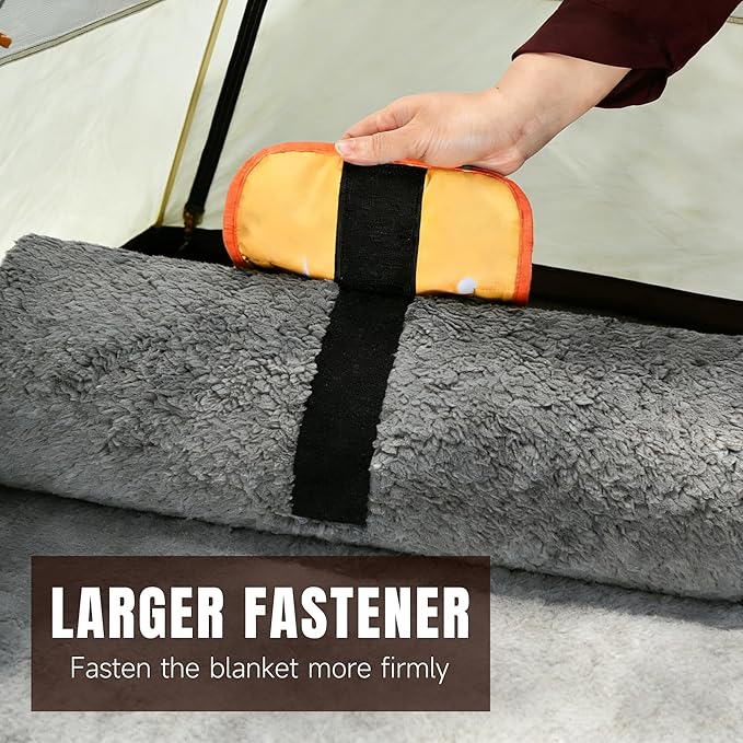 Tirrinia Waterproof Outdoor Blanket, Warm Windproof Stadium Blankets with Sherpa Lining, Foldable Camping Blanket, Emergency Blanket with Mountain Landscape Design for Car, Beach, Picnic, Hiking