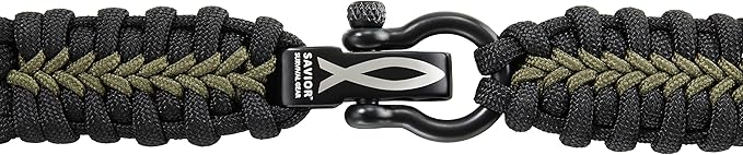 Savior Survival Gear Paracord Watch Band - Compatible with Apple Watch Band 49mm 46mm 45mm 44mm 42mm, iWatch Band Series Ultra 10 9 8 7 6 5 4 3 2 1 SE, Adjustable strap for men ( Black & Green, Large)
