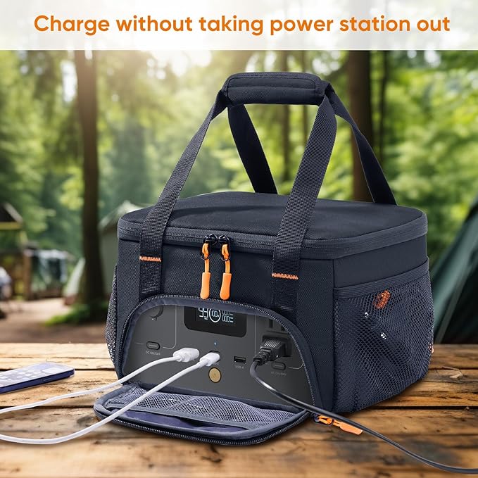 Heavy-Duty Portable Power Station Storage Case Compatible with Ecoflow RIVER 2 Solar Power Bank Carrying Case for Outdoor Camping Essentials Carrying Case Only