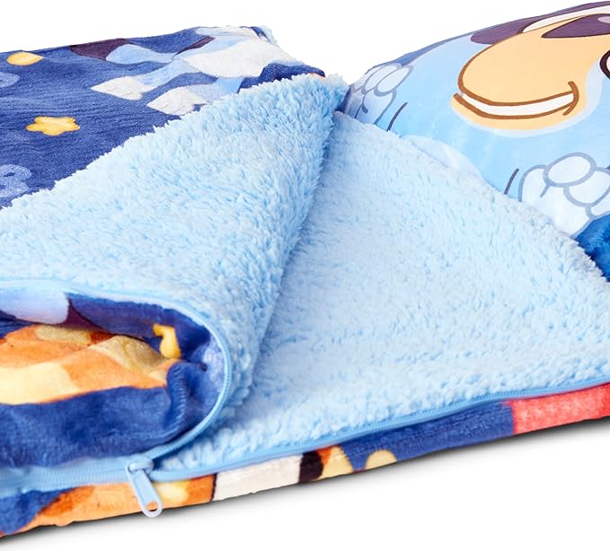 Silk Touch Sherpa Slumber Bag for Boys and Girls, Sleeping Bag with Zipper, 27 x 56 inches