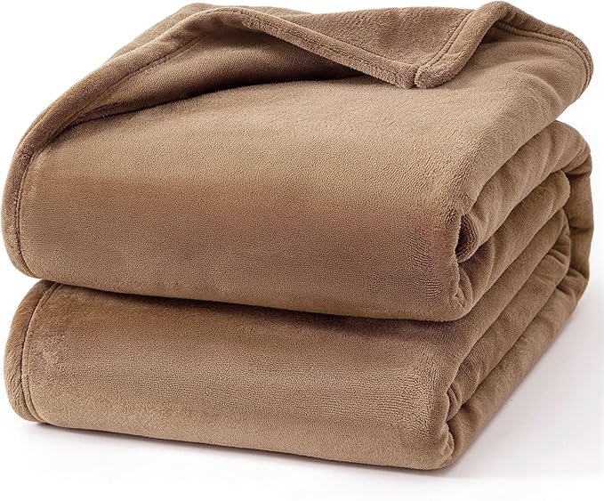 Hansleep Fleece Blanket for Couch Camel, Super Soft Throw Blanket Flannel Fuzzy, Plush Cozy Blanket for All Seasons, Camel, Throw 50x60 Inches