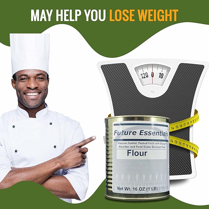 Future Essentials All Purpose White Flour | 100% Natural Whole Grain | Non GMO | Long Term Storage Shelf Stable | Emergency Survival Food Supply, Camping & Backpacking (#2.5 size) 1 Can