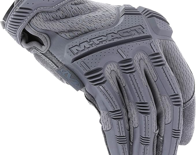 Mechanix Wear: M-Pact Tactical Gloves with Secure Fit, Touchscreen Capable Safety Gloves for Men, Work Gloves with Impact Protection and Vibration Absorption (Grey, Large)