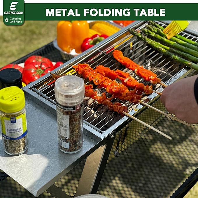 E EASTSTORM Folding Picnic Table for Grill Outdoor Camping Table with Portable Mesh Bag, Compact & Foldable for Easy Storage - Great for Picnic, Garden, Patio, Dining, BBQ, Party, Market 2Ft