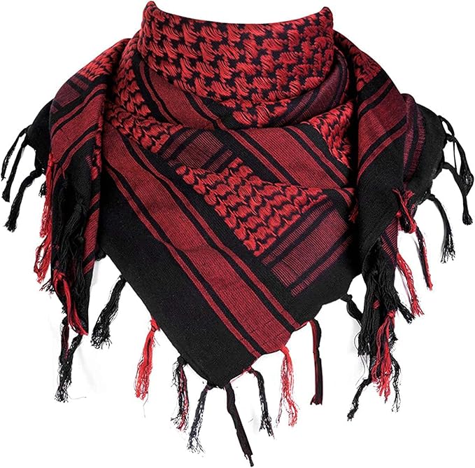 Luxns Military Shemagh Tactical Desert Scarf / 100% Cotton Keffiyeh Scarf Wrap for Men And Women