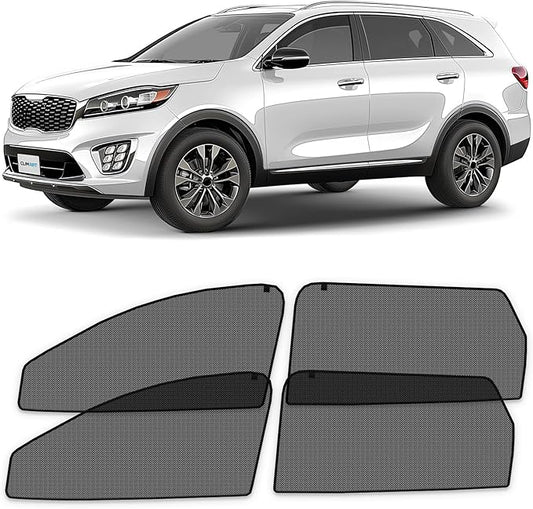 CLIM ART Magnetic Car Window Shades for Kia Sorento 2016-2020 – Custom-Fit Sun Blocker Curtains, Side Window Covers, Essential Car Accessories for Camping, Baby and Privacy Protection - MS0067