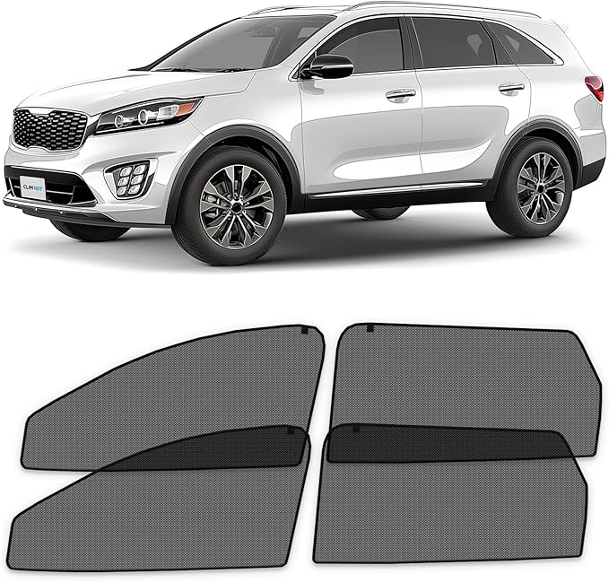 CLIM ART Magnetic Car Window Shades for Kia Sorento 2016-2020 – Custom-Fit Sun Blocker Curtains, Side Window Covers, Essential Car Accessories for Camping, Baby, and Privacy Protection - MS0262