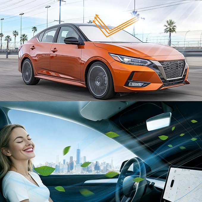Windshield Sun Shade Accessories Compatible with 2020 2021-2024 2025 Sentra for Foldable Sunshade Sun Visor Blocks UV