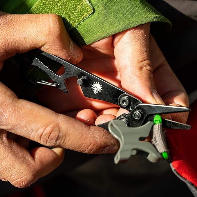 Sun Company SwingShears - Foldable Scissors MultiTool with Carabiner | 8 Functions Including Shears, Screwdriver, and Hex Wrenches | Handy Gadget for Camping, Hiking, Hunting, Fishing or EDC
