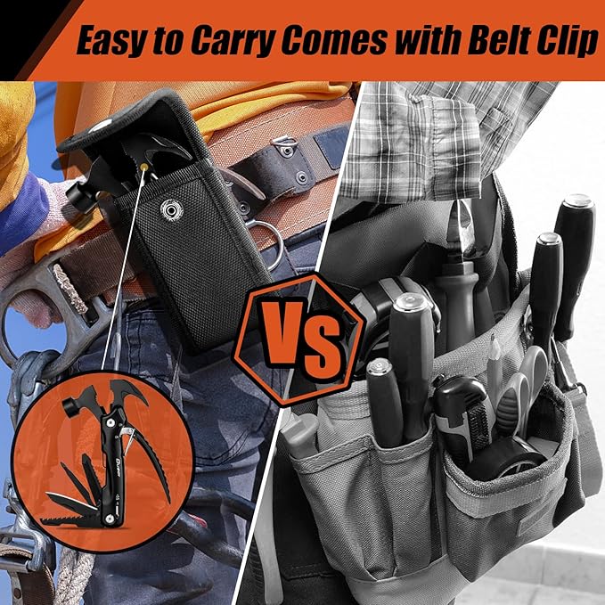 Gifts for Men 12 in 1 Hammer Multitool, Father' s Day Gifts from Daughter, Hunting Anniversary Birthday Gifts for Men Who Wants Nothing, Camping Essentials Survival Gear, Cool Gadgets for Husband