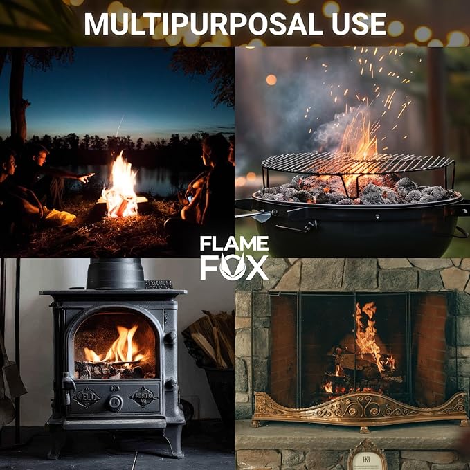 Flamefox Fire Cubes 160pcs - Quick Lighting Fire Starter for Fireplace, Wood Stove, BBQ, Camping - Easy Ignition, Long & Clean Burning, Weather Resistant Fire Lighter