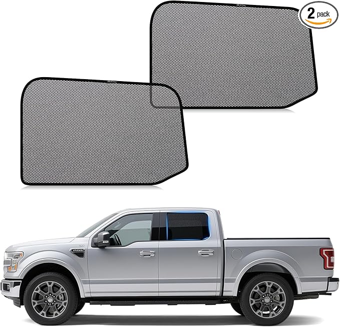ZATOOTO Car Window Shades F150 2015-2020 for Rear Window 2Pack car Shades for Back Windows Baby & Pet | Blocks 99% UV Rays & Heat | Breathable Mesh for Privacy & Bug Protection | Camping & Travel