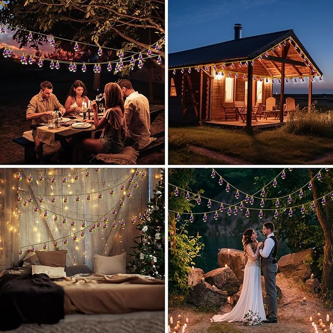 Solar String Lights Outdoor, 24FT Vintage Rope Hemp Solar String Lights for Outside with 20 Shatterproof Bulbs, Waterproof 8 Modes Solar Powered Patio Lights for Garden Fence Balcony Camping