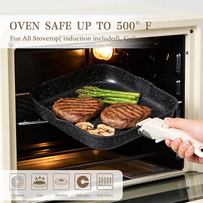 Pots and Pans Set - 19PCS Induction Cookware Set Detachable Handle Nonstick Kitchen Cookware Sets, Non-toxic Non-stick Cooking Set, Pot and Pan Set Removable Handle, Oven & Dishwasher Safe