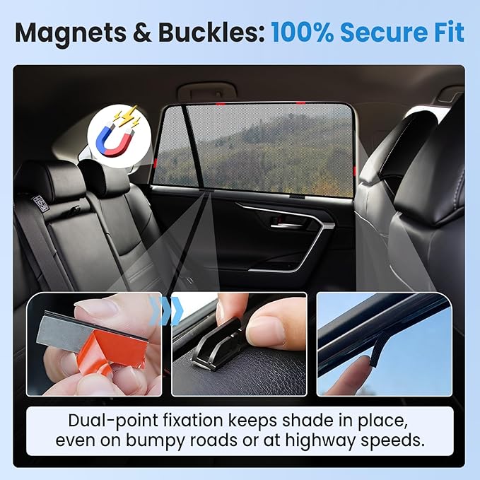 KUST Car Window Shades for 2020-2025 Subaru Outback Accessories, Breathable Mesh Magnetic Window Covers, Rear Back Side Window Sun Shades UV Block Privacy Protection for Baby Camping Napping 2PCS