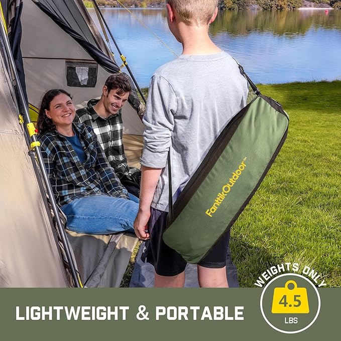 FanttikOutdoor Zeta L8 Max Camping Chair, Portable & Lightweight, Multi-Angle Adjustable, Supports up to 250 lbs, Comfort-Driven Design, High Strength Camping Chair for Travel, Hiking, Fishing, Green