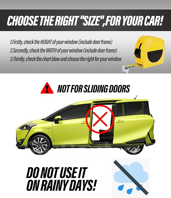 ESEWALAS Car Window Shades,Car Window Covers,Adjustable Elastic Fabric Sun Shade for Automotive Heat and UV Protection,Breathable Mesh Windows Screen,Fits Most Cars,Sedans,SUVs,MPVs,Pickup,Truck