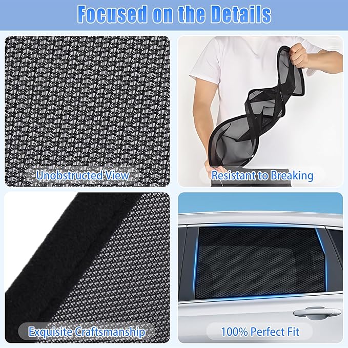 ZATOOTO Car Window Shades Honda CRV 2017-2022 for Rear Window | Car Curtains 2-Pack Baby & Pet | Blocks 99% UV & Heat | Breathable Mesh Privacy Screen | Bug-Free Design for Camping & Travel