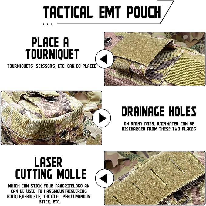 Tactical Ifak Trauma Kit Emergency First Aid Stop The Bleed Ifak Refill, Ifak Med Kit Trauma Refill Military Medical Supplies Kit Pack for Duty Belt